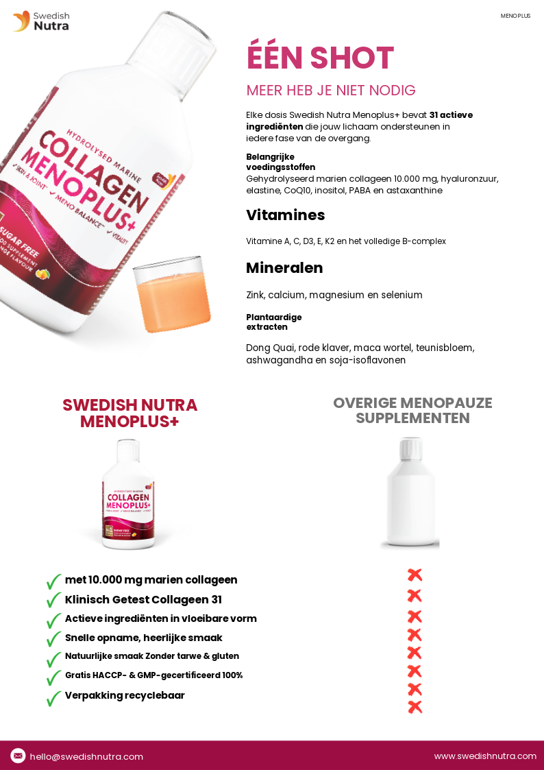 Swedish Nutra Marine Collagen Menoplus Sugar Free 500ml