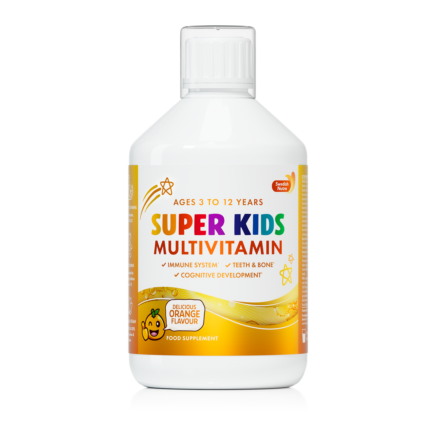 Swedish Nutra Super Kids Multivitamin voor kinderen zonder gluten of lactose-Energiebooster voor kinderen