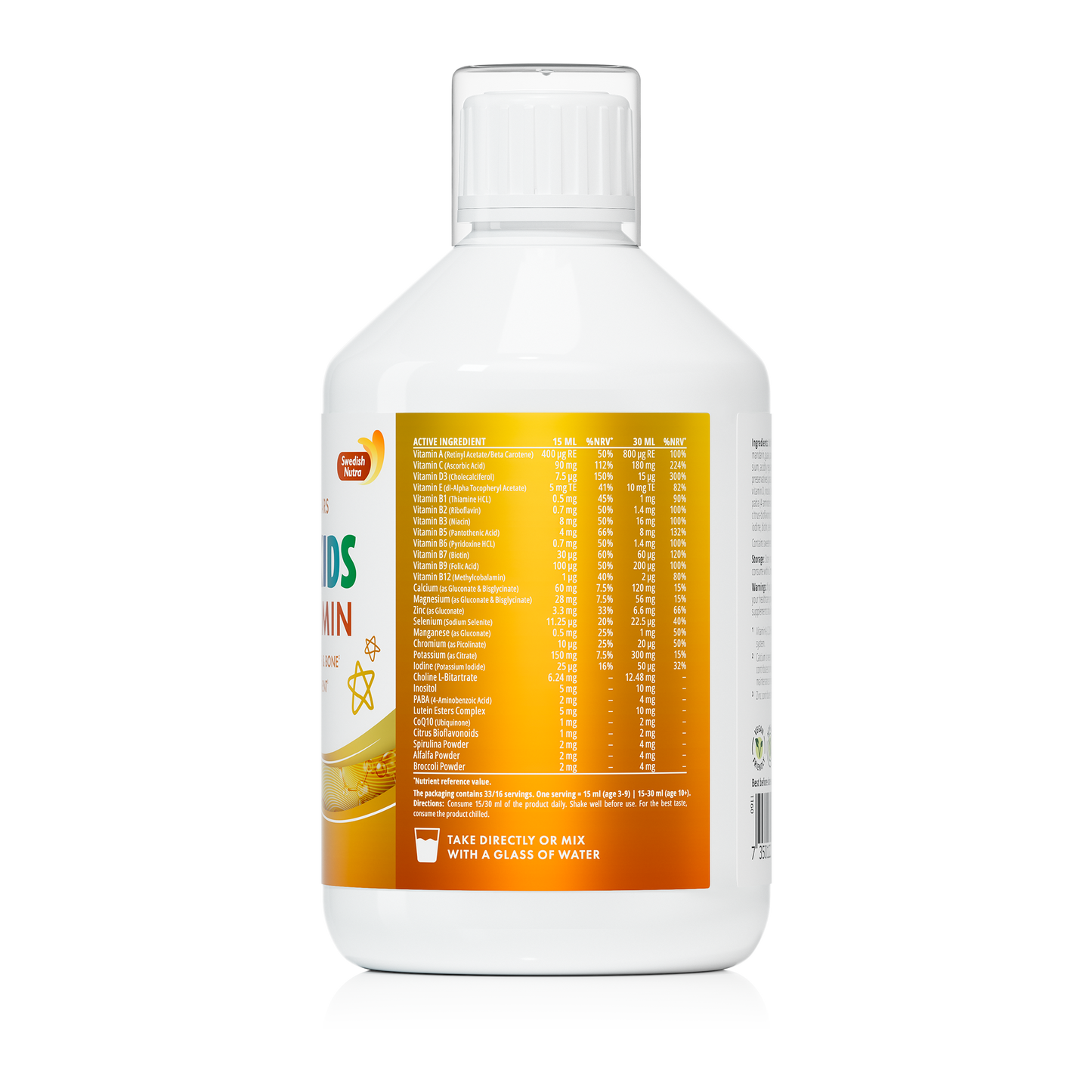 Swedish Nutra Super Kids Multivitamin voor kinderen zonder gluten of lactose-Energiebooster voor kinderen
