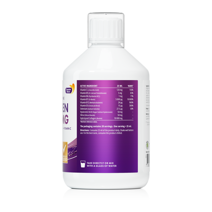 Swedish Nutra Flüssiges Rinderkollagen - 500ml Packung, 20-Tages-Vorrat | Zuckerfreier Beerengeschmack | Reduziert feine Linien, Falten & verbessert die Hautelastizität | 100% natürlicher Geschmack |