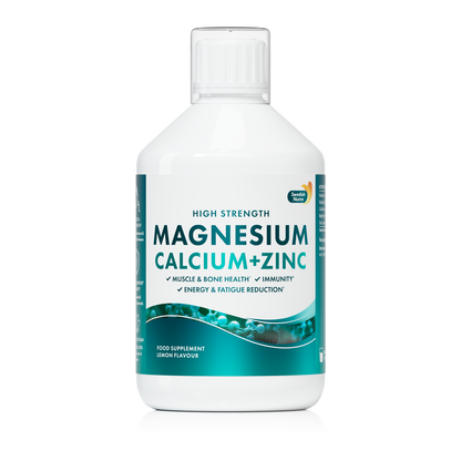 Swedish Nutra Magnesium Calcium + Zink – Vloeibaar Voedingssupplement – Vitamine C &amp; D3 – Citroensmaak