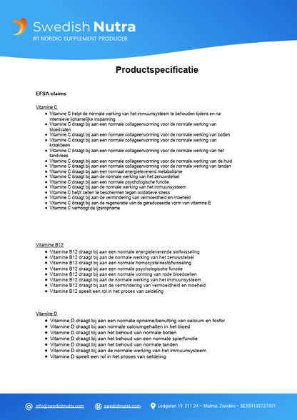 Swedish Nutra Collagen Joint Support Pro – Vloeibare Formule met Collageen Type 1, 2 & 3, Glucosamine, Chondroïtine, MSM, Kurkuma, Probiotica & Vitaminen – Natuurlijke Bessensmaak – Dagelijks 15 ml