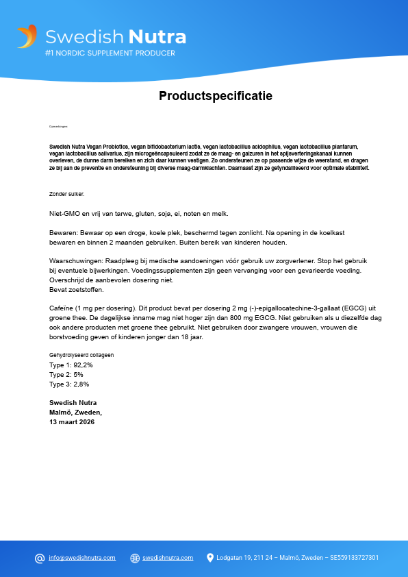Swedish Nutra Collagen Joint Support Pro – Vloeibare Formule met Collageen Type 1, 2 & 3, Glucosamine, Chondroïtine, MSM, Kurkuma, Probiotica & Vitaminen – Natuurlijke Bessensmaak – Dagelijks 15 ml
