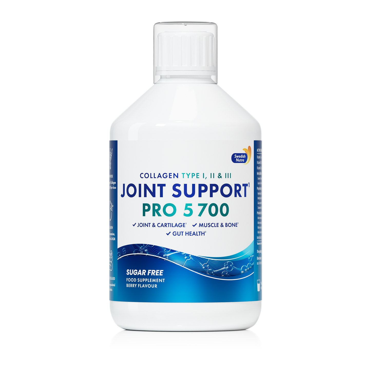 Swedish Nutra Collagen Joint Support Pro – Vloeibare Formule met Collageen Type 1, 2 & 3, Glucosamine, Chondroïtine, MSM, Kurkuma, Probiotica & Vitaminen – Natuurlijke Bessensmaak – Dagelijks 15 ml