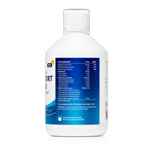 Swedish Nutra Collagen Joint Support Pro – Vloeibare Formule met Collageen Type 1, 2 & 3, Glucosamine, Chondroïtine, MSM, Kurkuma, Probiotica & Vitaminen – Natuurlijke Bessensmaak – Dagelijks 15 ml