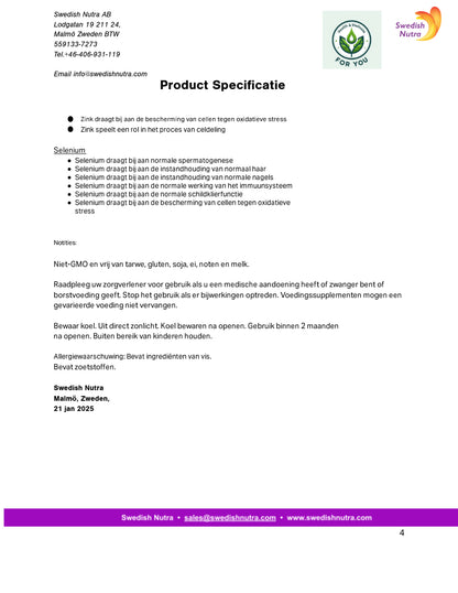 Swedish Nutra Collagen Gold Retinol suiker vrij