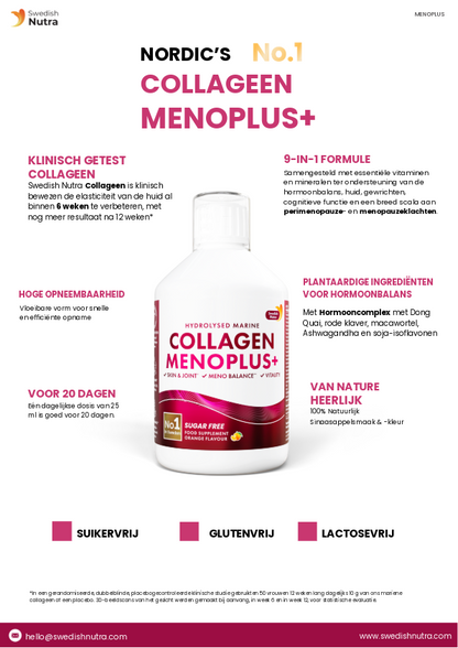 Swedish Nutra Marine Collagen Menoplus Sugar Free 500ml