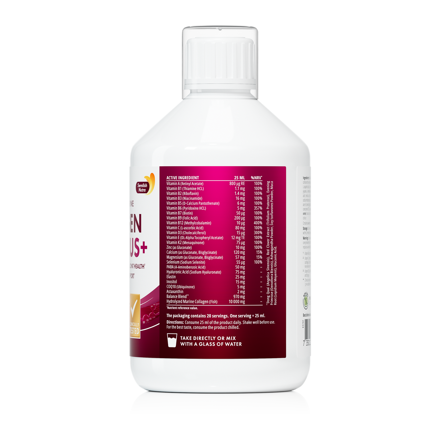 Swedish Nutra Marine Collagen Menoplus Sugar Free 500ml