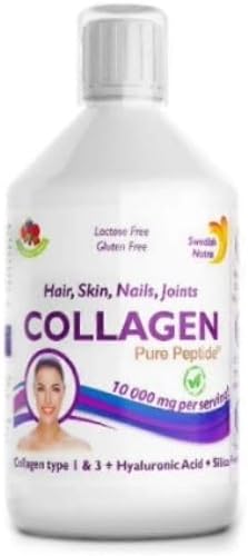 Swedish Nutra Collagen Marine 500ML – 10.000 mg Marine Collageen – Suikervrije Vloeibare Formule – Niet-GGO, Glutenvrij – Met Groene Thee EGCG & Natuurlijke Smaak – Dagelijks 20 ml Gebruik
