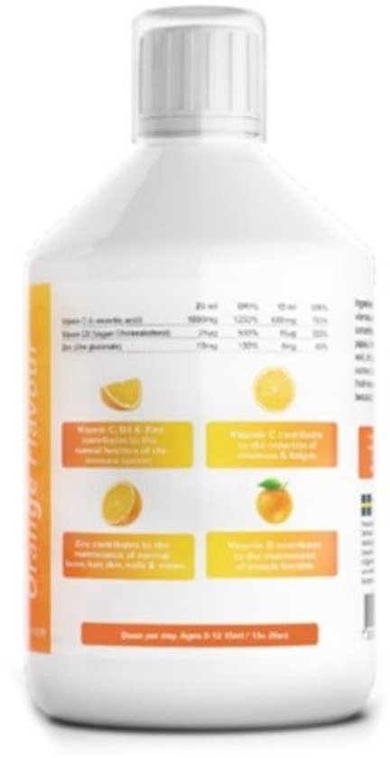 Swedish Nutra Vitamin C + D3 en Zinc - Vloeibaar Veganistisch - Boost jouw immuunsysteem - Voedingssupplement als drank