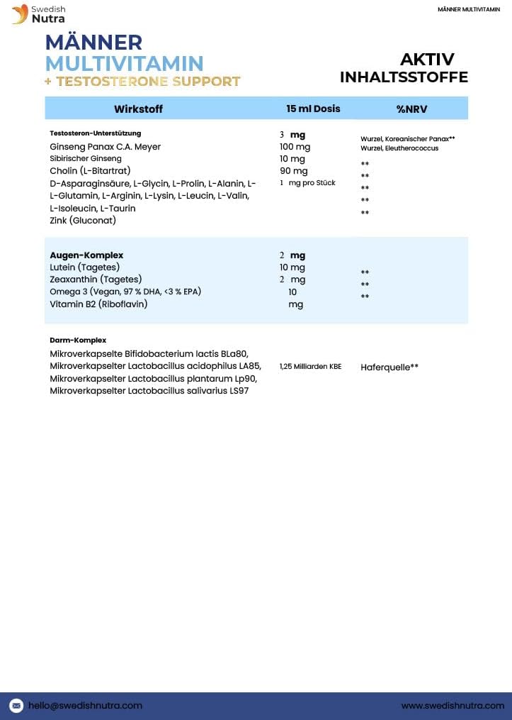 Swedish Nutra - Men Multivitamin Testo Support