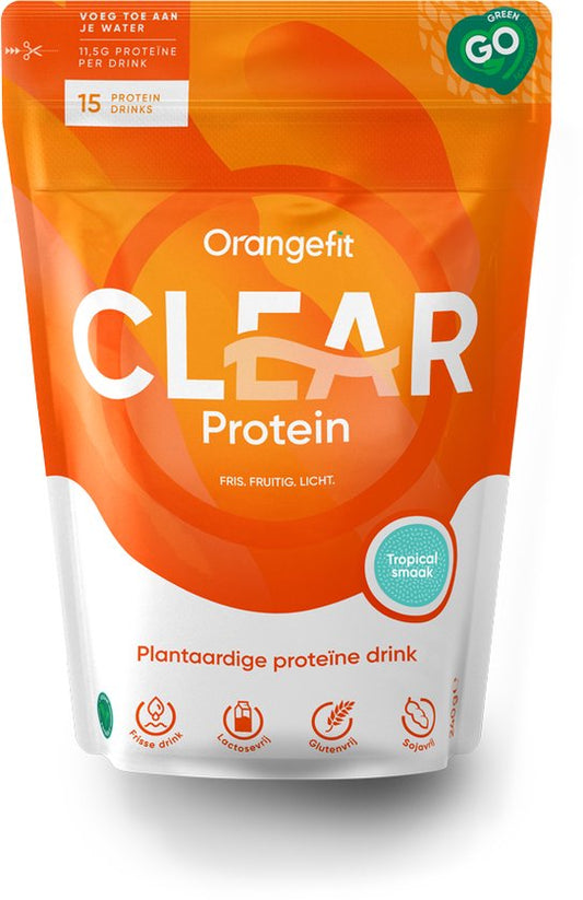 Orangefit Clear Protein - Vegan Proteïne Limonade - 240g (15 drinks) - Tropical - Plantaardig Eiwitlimonade