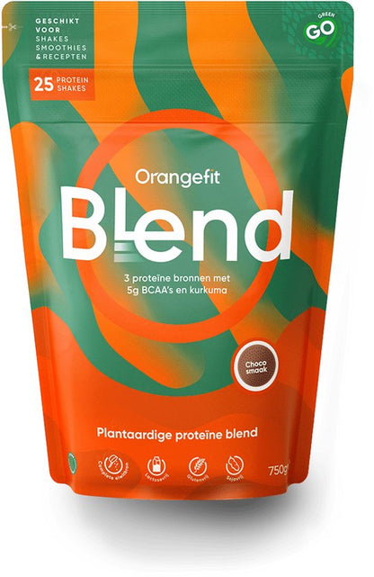 Orangefit Blend Proteine Poeder - Vegan Proteine Shake - 750g (25 shakes) - Eiwitshake Vanille - met BCAA & Kurkuma - Pre / Post Workout