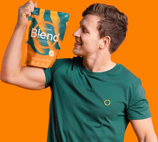 Orangefit Blend Proteine Poeder - Vegan Proteine Shake - 750g (25 shakes) - Eiwitshake Vanille - met BCAA & Kurkuma - Pre / Post Workout