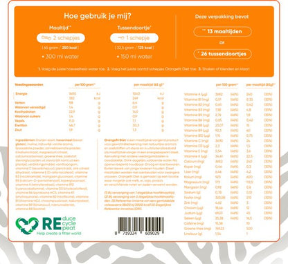 Orangefit Proteine Poeder - Vegan Proteine Shake - 750g (29 shakes) - Eiwitshake Koffie - Lactosevrije Eiwitpoeder