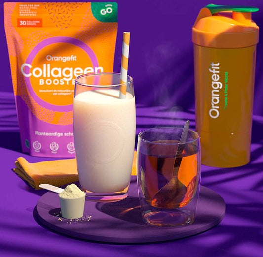 Orangefit Collageen Poeder - 300gr (30 porties) - Hyaluronzuur & Vitamine C / B8 - Supplementen - Voor Huid & Haar