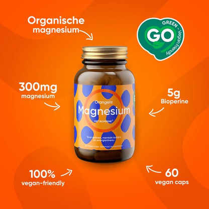 Orangefit Magnesium - 60 tabletten - Magnesium bisglycinaat - Mineralen - Supplementen - Voor Slaap & Energie