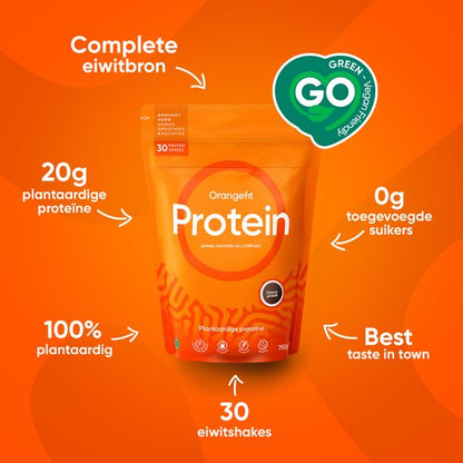 Orangefit Proteine Poeder - Vegan Proteine Shake - 750g (29 shakes) - Eiwitshake Chocolade - Lactosevrije Eiwitpoeder