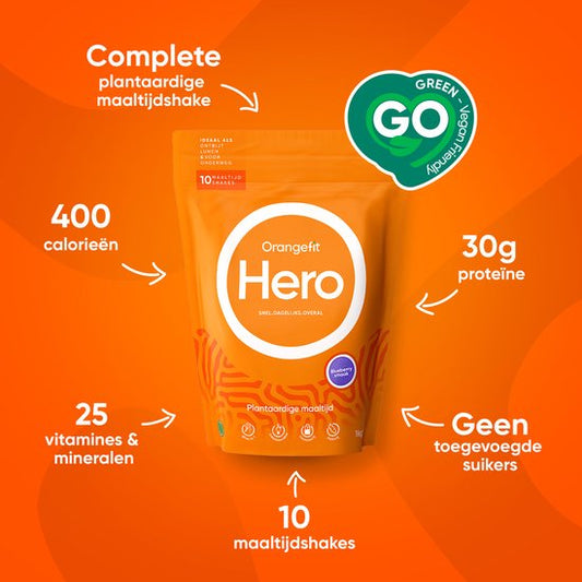Orangefit Hero - Maaltijdshake - Maaltijdvervanger - Blueberry - 1000 gram