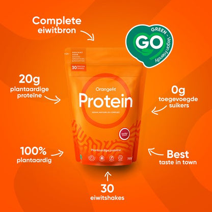 Orangefit Proteine Poeder - Vegan Proteine Shake - 750g (29 shakes) - Eiwitshake Aardbei - Lactosevrije Eiwitpoeder