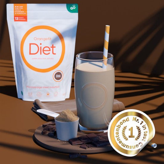 Orangefit Diet Vegan Afslankshake - Maaltijdvervanger / Maaltijdshake - Afvallen & Diëten - 850g (13 shakes) - Chocolade - Nr 1 Consumentenbond