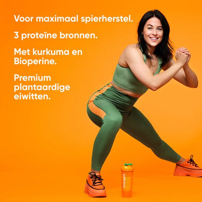 Orangefit Blend Proteine Poeder - Vegan Proteine Shake - 750g (25 shakes) - Eiwitshake Vanille - met BCAA & Kurkuma - Pre / Post Workout