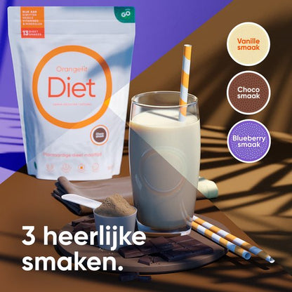 Orangefit Diet Vegan Afslankshake - Maaltijdvervanger / Maaltijdshake - Afvallen & Diëten - 850g (13 shakes) - Chocolade - Nr 1 Consumentenbond