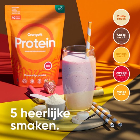 Orangefit Proteine Poeder - Vegan Proteine Shake - 750g (29 shakes) - Eiwitshake Chocolade - Lactosevrije Eiwitpoeder