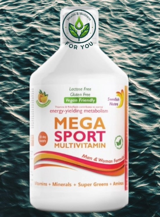 Swedish Nutra Multivitamin sport  - Vloeibare Multivitamine - Mineralen - Collageen - Voedingssupplement als drank