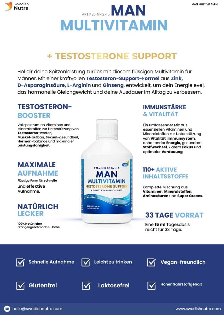Swedish Nutra - Men Multivitamin Testo Support