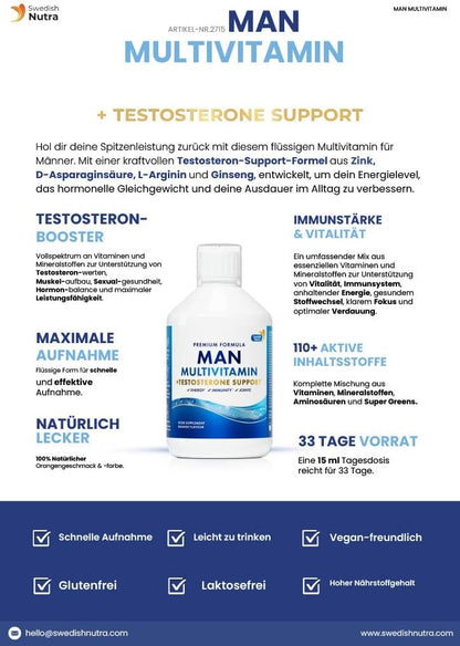 Swedish Nutra - Men Multivitamin Testo Support