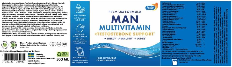 Swedish Nutra - Men Multivitamin Testo Support