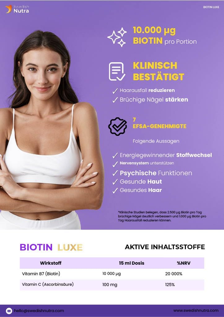 Swedish Nutra Biotin 10 000 Luxe