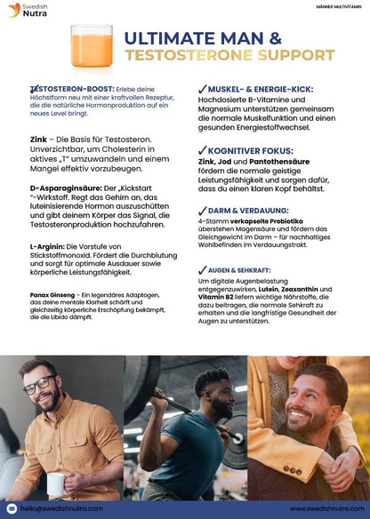Swedish Nutra - Men Multivitamin Testo Support