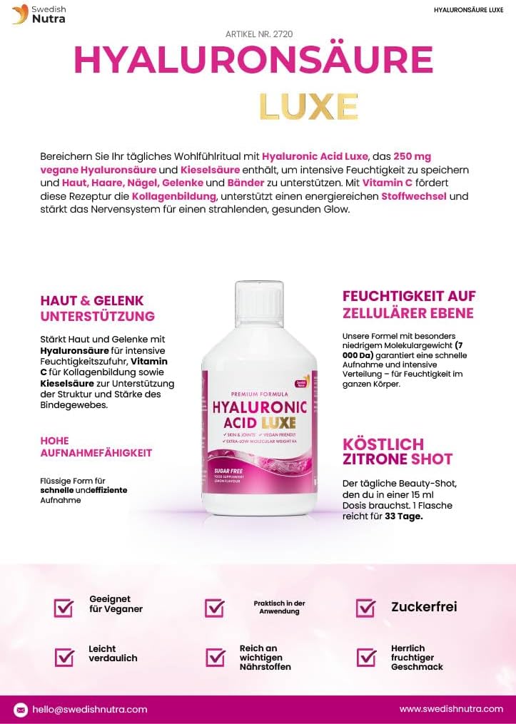 Swedish Nutra Hyaluronic ACID de Luxe