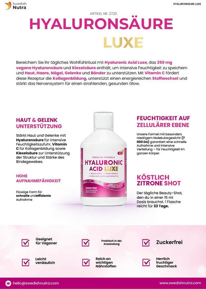 Swedish Nutra Hyaluronic ACID de Luxe