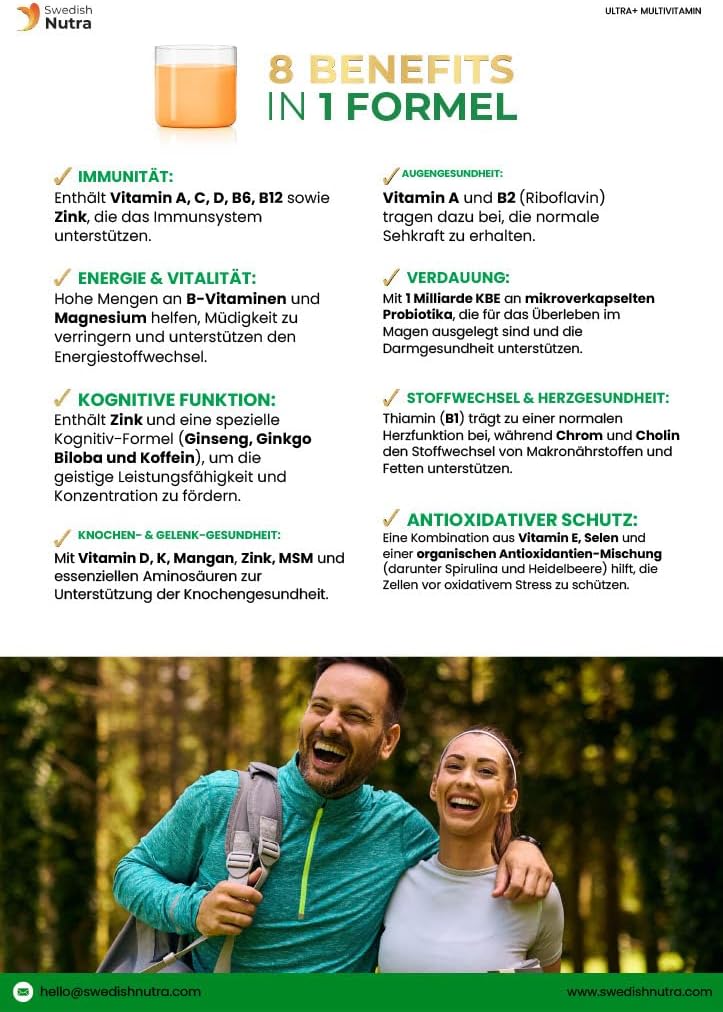 Ultra+ Multivitamine Vloeibare Multivitamine met 126 Actieve Ingrediënten – Maximale Kracht