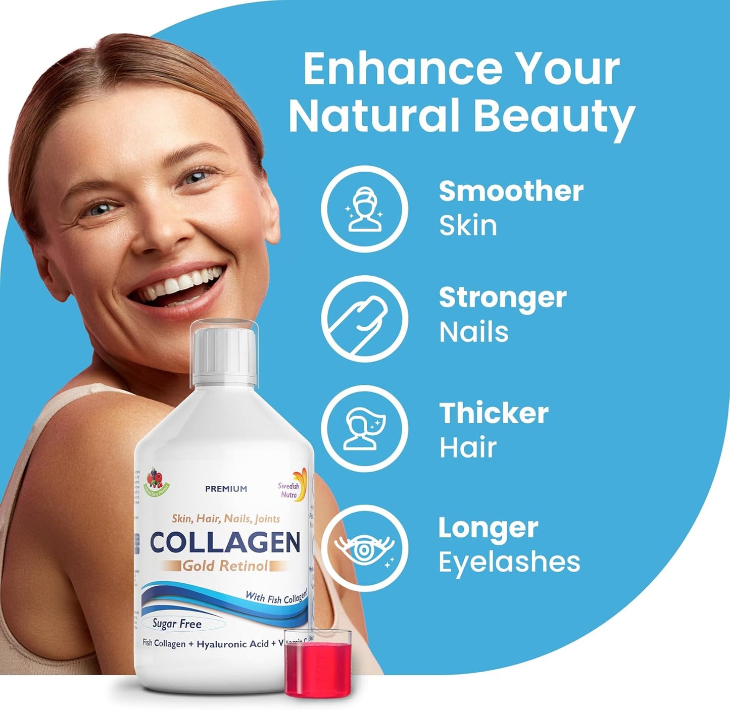 Swedish Nutra Collagen Gold Retinol suiker vrij