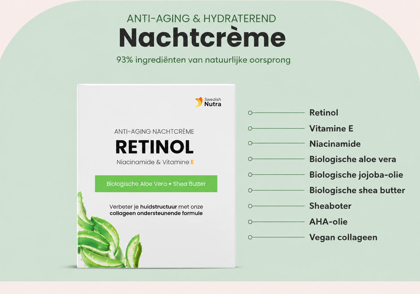 Swedish Nutra Anti-Aging Retinol Nachtcrème – 50 ml