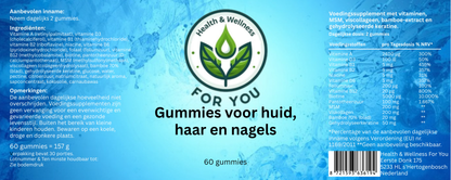 Health & Wellnes For You Gummies Haar, Huid en Nagels 60 stuks