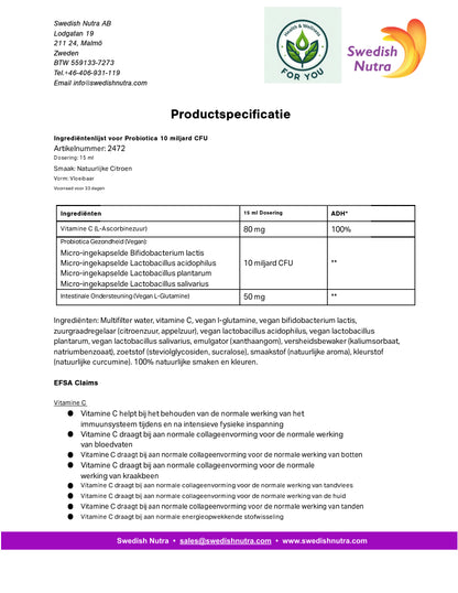 Swedish Nutra Encapsulated Probiotics (500ml)