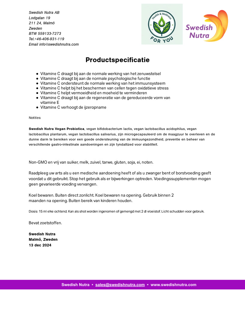 Swedish Nutra Encapsulated Probiotics (500ml)