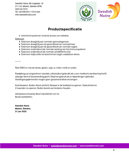 Swedish Nutra Vloeibare Marine Collageen 500 ml - Pure Peptide - Vloeibaar - Suikervrij met Hyaluronzuur en Vitamine C - Anti aging - Anti Rimpel - Huid - Haar - Nagels