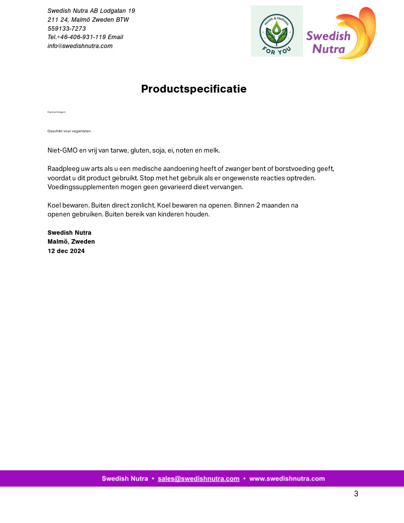 Swedish Nutra Vitamin C + D3 en Zinc - Vloeibaar Veganistisch - Boost jouw immuunsysteem - Voedingssupplement als drank