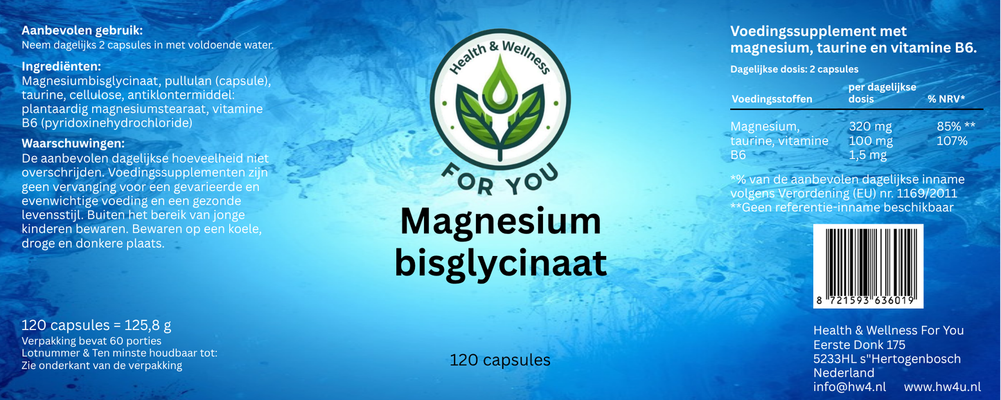 Magnesium Bisglycinate - 120 Capsules