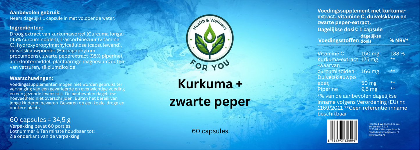 Turmeric + Black Pepper - 60 Capsules