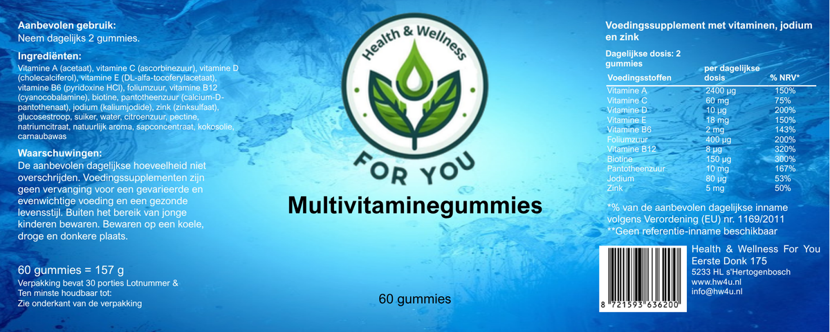 Health & Wellness For You Multivitamine Gummies 60 stuks