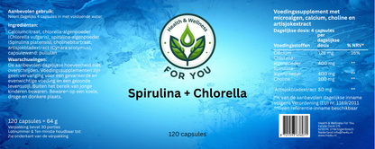 Spirulina + Chlorella - 120 Capsules