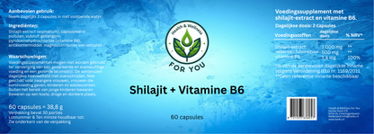 Shilajit + Vitamin B6 - 60 Capsules