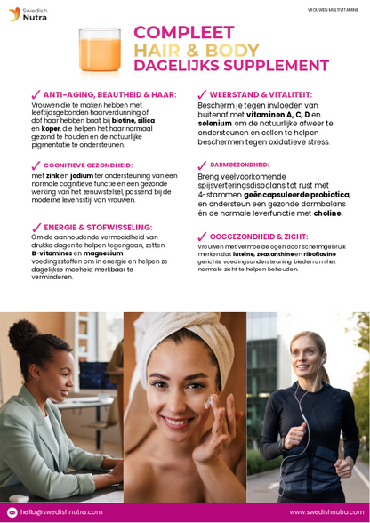 Swedish Nutra Woman Multivitamin +Hair support
